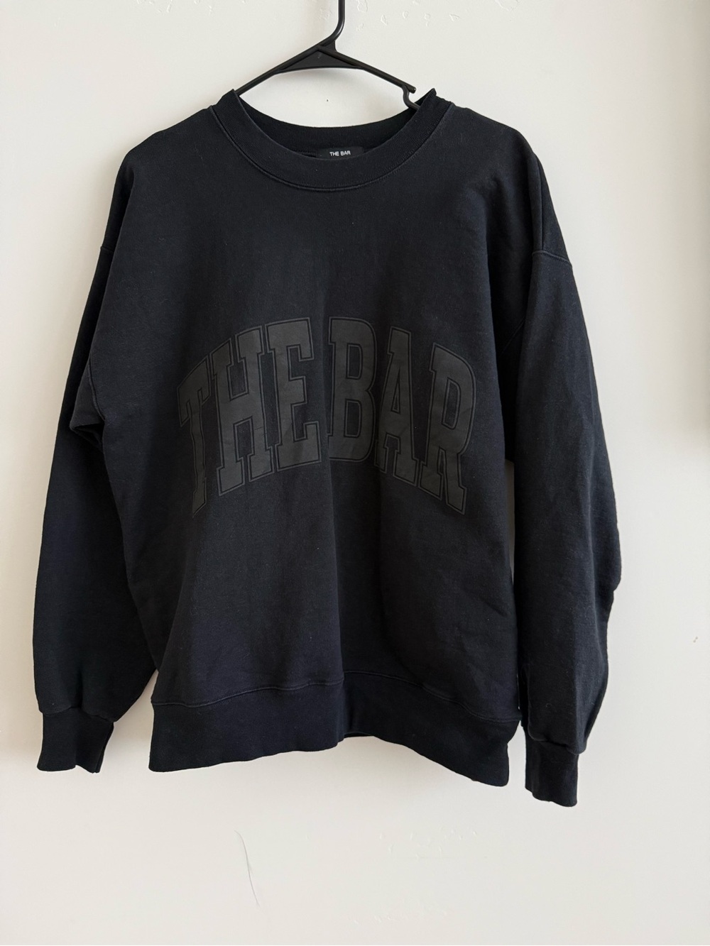 The Bar Black Tonal Arch Logo Crew Sweatshirt
